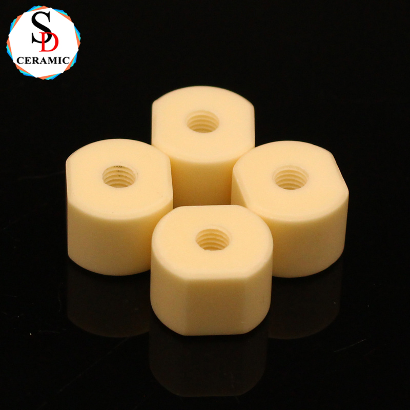 Customized Shape 99 Alumina Ceramic Nut Screw Al2O3 Ceramic Insulator for Industrial Using