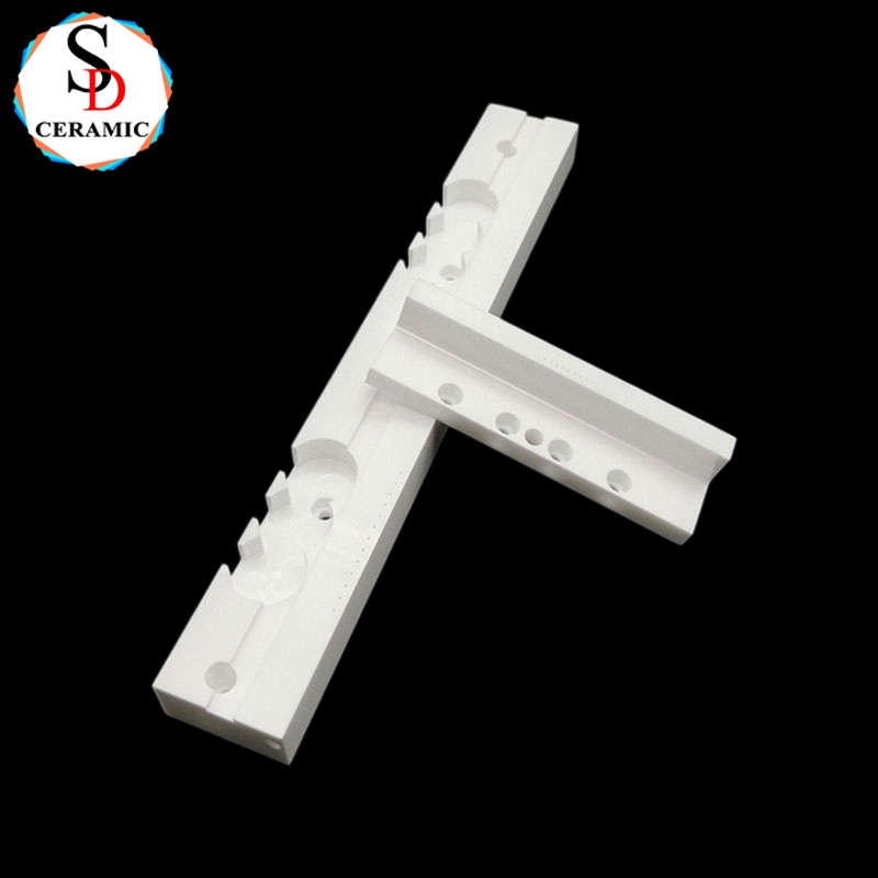 High Precision Zirconia Ceramic Angle Bracket Multi-Hole Ceramic Fixing Rail for Semiconductor Processing