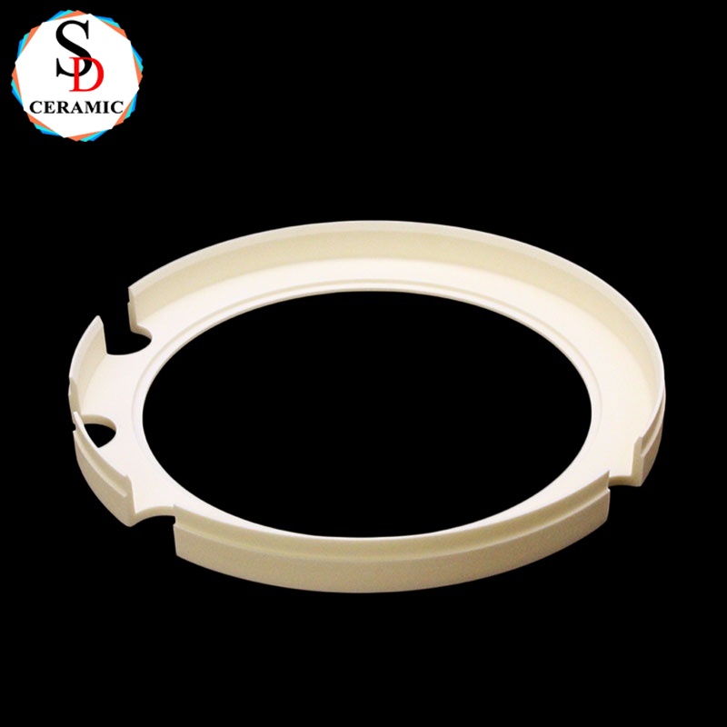 99% Alumina Ceramic Insulating Ring With Locating Slots Circular Component for Electronic Processing Equipment