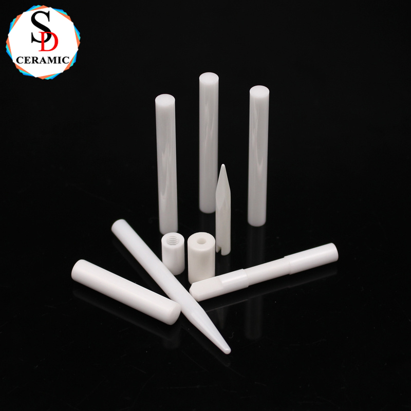 Zirconia Zro2 Mechanical Thread Ceramic Guide Rods / Pin Zircoina Rod