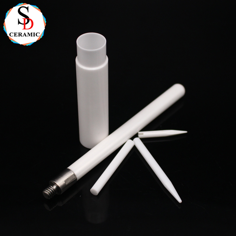 Zirconia Zro2 Mechanical Thread Ceramic Guide Rods / Pin Zircoina Rod