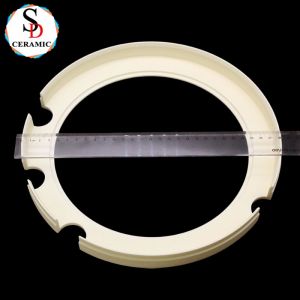 99% Alumina Ceramic Insulating Ring With Locating Slots Circular Component for Electronic Processing Equipment