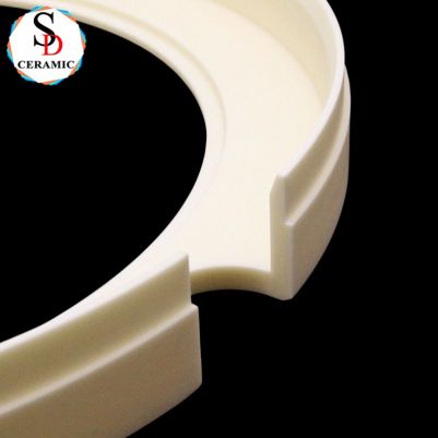 99% Alumina Ceramic Insulating Ring With Locating Slots Circular Component for Electronic Processing Equipment